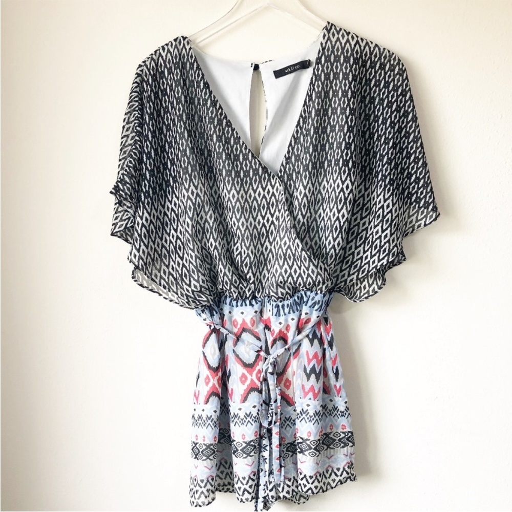 Arc & Co | Wrap front romper with flowy sleeve